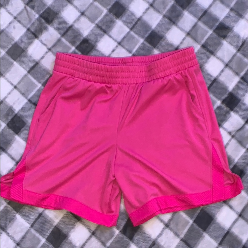 Pink basketball shorts